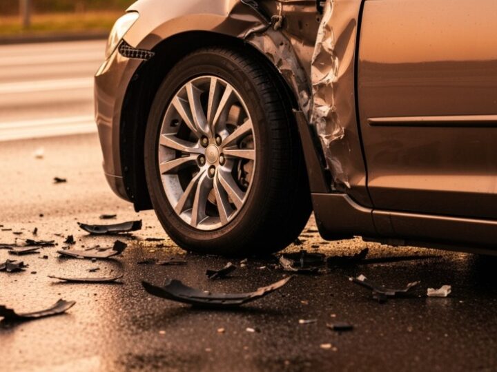 Dachowanie w Goszczku – poważny wypadek z rannym kierowcą