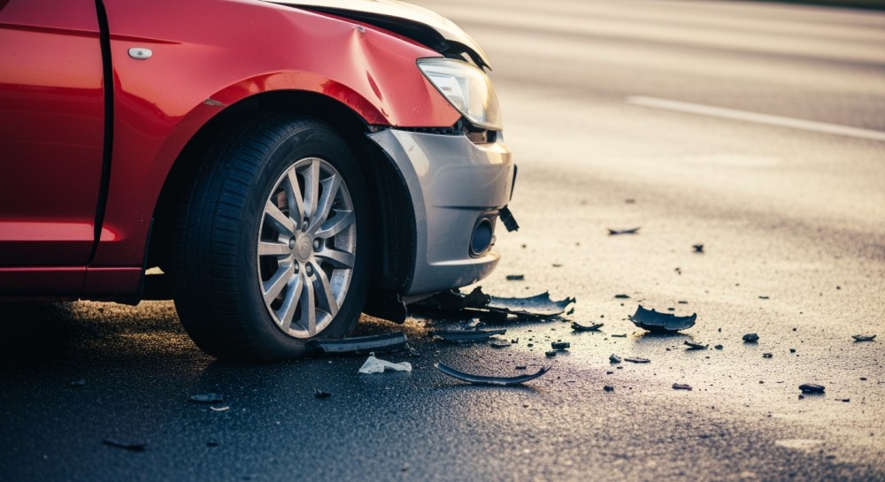 Wypadek w Amelinie: Trzeźwy kierowca bez uprawnień dachował BMW