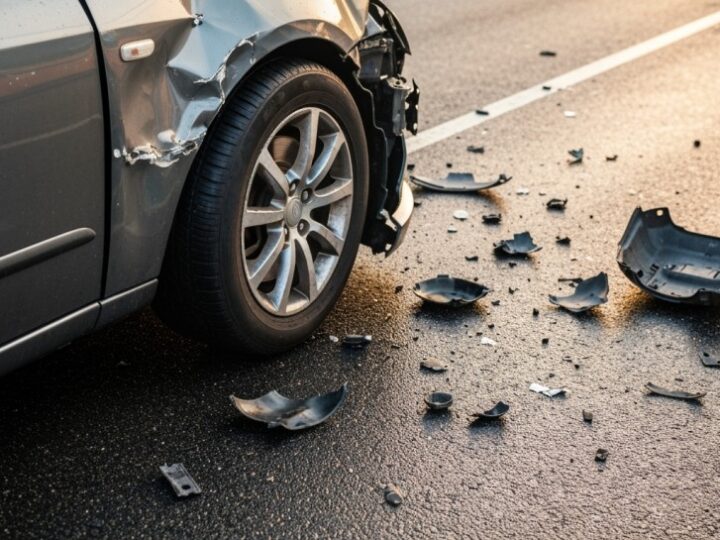Kolizja dwóch Toyot w Dębniaku. 41-latek otrzymał mandat