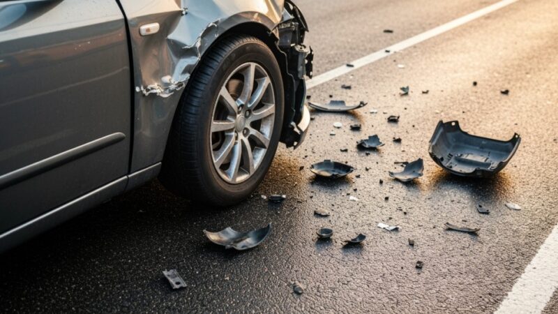 Kolizja dwóch Toyot w Dębniaku. 41-latek otrzymał mandat