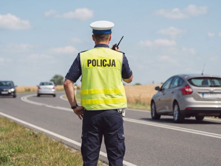 Policjanci uczą dzieci z przedszkola zasad bezpieczeństwa na drodze