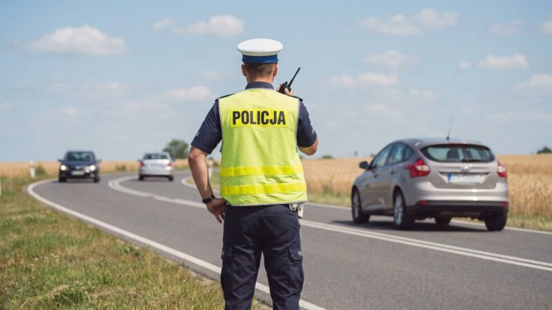 Policjanci uczą dzieci z przedszkola zasad bezpieczeństwa na drodze