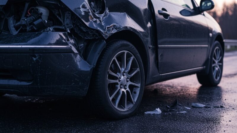 Kierowca wjechał do rowu w Poniatowie – trwa śledztwo w sprawie wypadku